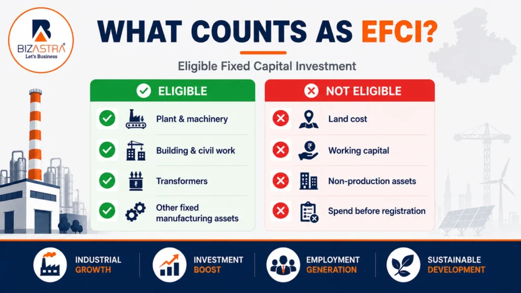 What counts as EFCI for the MP MSME subsidy