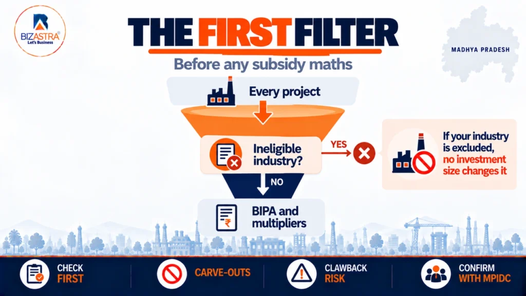 Ineligible industry check is the first eligibility filter under IPP 2025